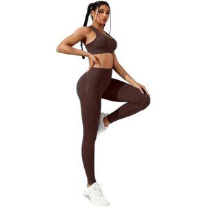 Workout Sets for Women 2 Piece Leggings with Padded Stretchy Sports Bra Sets Gym